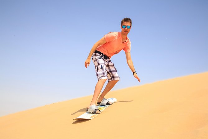 Doha Desert Safari: Dunebashing, Camel, Sandboarding & Inland Sea - Sandboarding gives you a real desert challenge