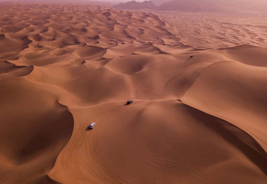 Doha: Desert Safari, Sandboarding, Dune Bashing & Inland Sea - The Inland Sea and the Saudi border view