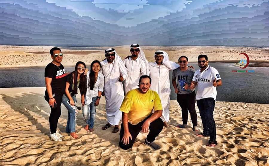 Doha: Desert Safari with Dune Bashing and Inland Sea - Sunset over the rolling dunes