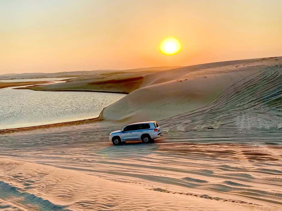 Doha: Desert Safari with Dune Bashing and Inland Sea - Thirty minutes to try sandboarding