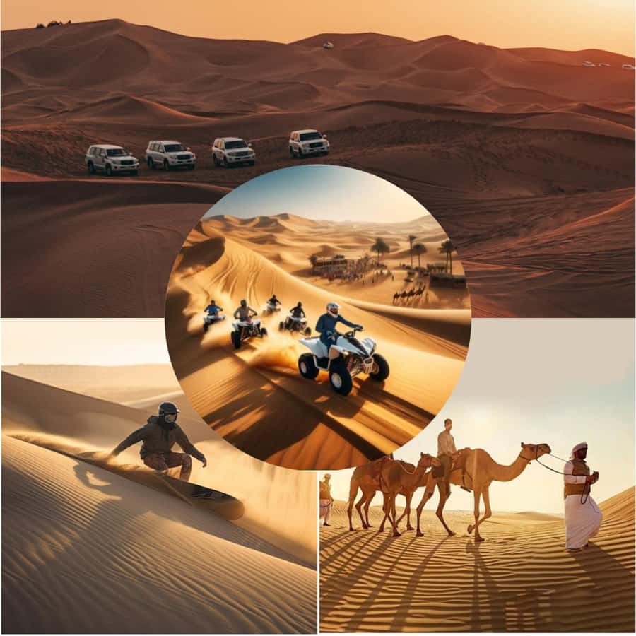 Doha: Desert Safari with Quad Bike, Sandboard & Camel Ride - Quad biking on marked desert tracks