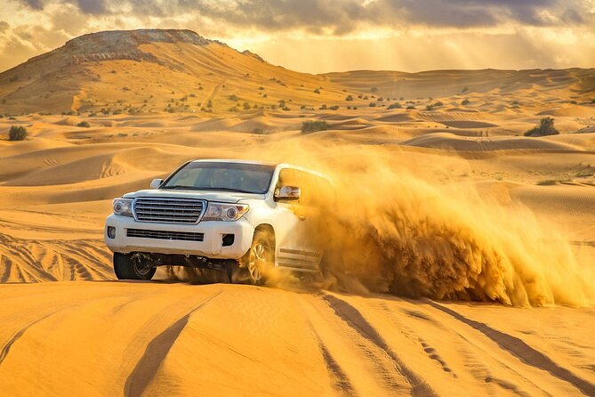 Doha Half Day Desert Safari with Camel Ride and Sand Boarding - Sealine: camels, coffee, and tire pressure