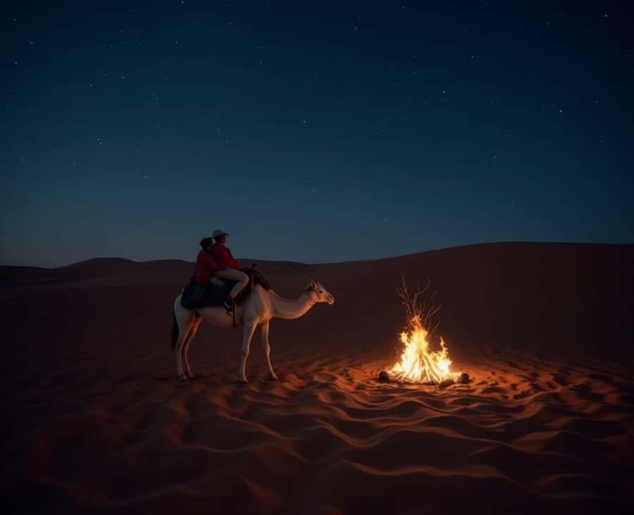 Doha : Night Desert Safari with Dune Bashing & Stargazing - A camel ride and Arabic coffee in a traditional tent