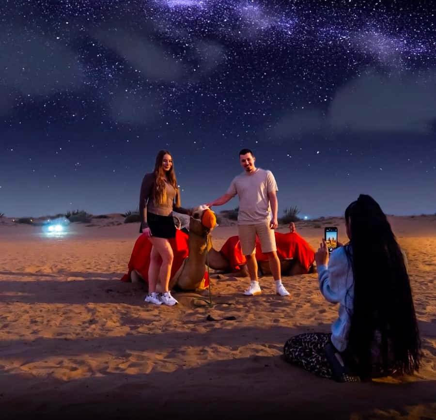 Doha: Nighttime Desert Safari with Dune Bashing & Camel Ride - Tea, coffee, and the traditional tent