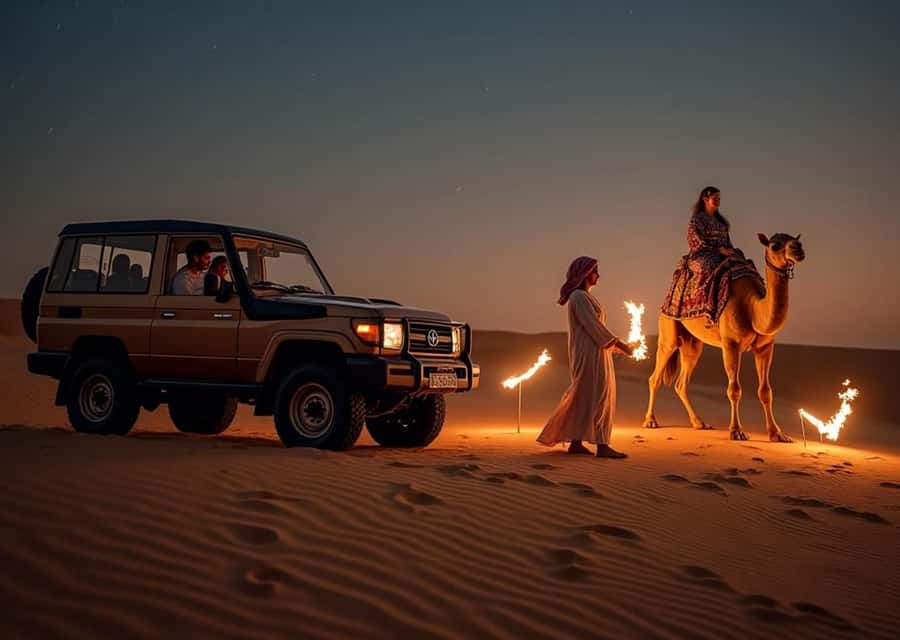 Doha: Nighttime Desert Safari with Dune Bashing & Camel Ride - The 45-minute drive out from Doha