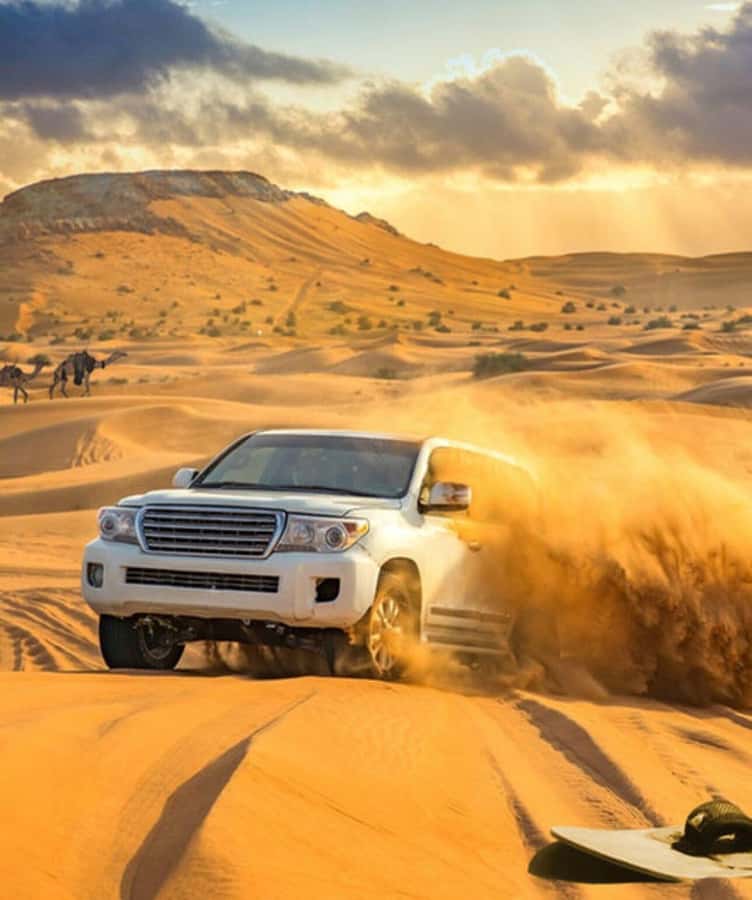 Doha: Overnight Desert Camping With BBQ Dinner & Breakfast - Al Wakrah, coffee, and the first desert stop