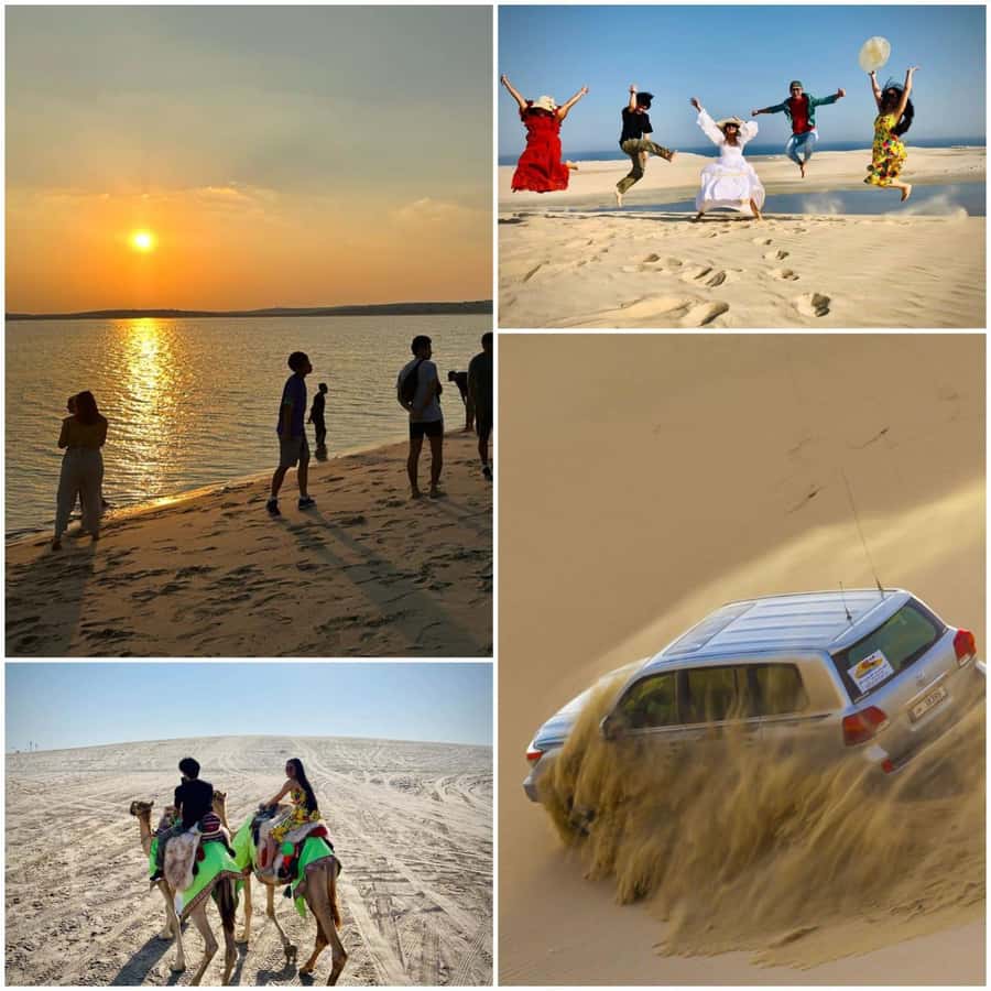 Doha: Private NIGHT desert safari with free camel ride - Dune bashing near Qatar’s Inland Sea