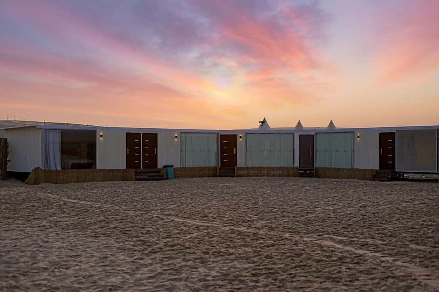 Doha: Private NIGHT desert safari with free camel ride - A short camel ride at Sea Line Beach