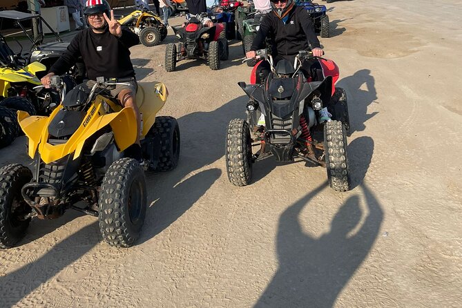 Doha Qatar ATV Quad Bike Buggy Dune Bashing and Camel Ride - The return trip and tire service
