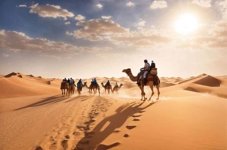 Doha Qatar : sealine adventure Camel Ride sandboard Sunset - Leaving Doha for Qatar’s southern dunes