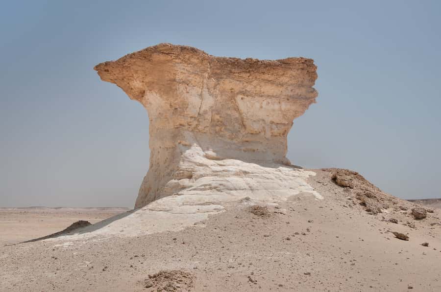Doha: Richard Serra Sculpture,Mushroom Hill,Camel Race Track - Ras Abrouq and the older rock country