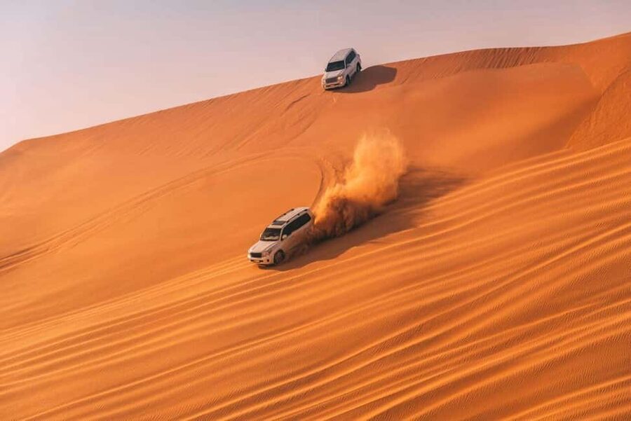 Doha Safari with Camel Ride, Inland Sea & Hotel Transfer - Leaving Doha in an air-conditioned 4x4