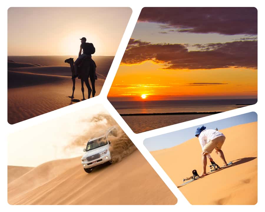 Doha: Sunset Safari, Dune Bashing, Sandboarding & Camel Ride - The camel camp and the five-minute ride