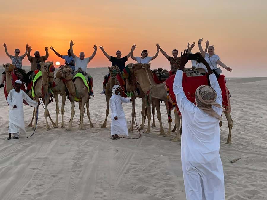 Doha: Sunset Safari, Dune Bashing, Sandboarding & Camel Ride - From Doha to the sands near Mesaieed