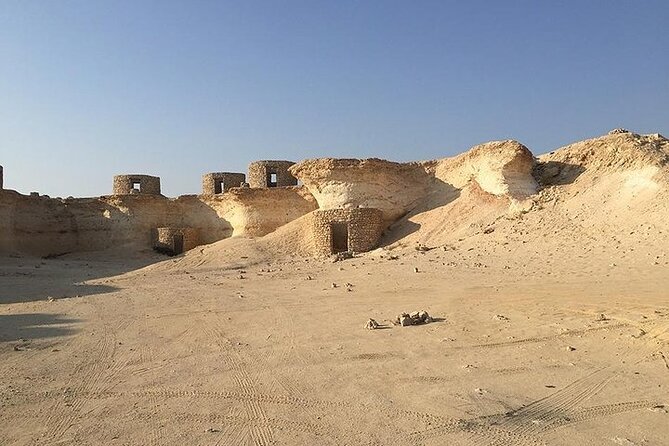 Doha West Qatar Richard Serra Sculpture, Mushroom Rock Tour - Zekreet Fort ruins and the old desert setting
