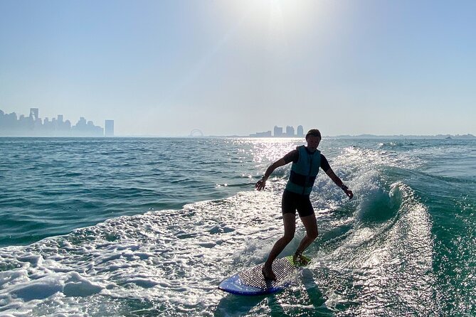 Private Wakesurfing or Wakeboarding along Doha's skyline - Getting ready with Code Wake’s equipment
