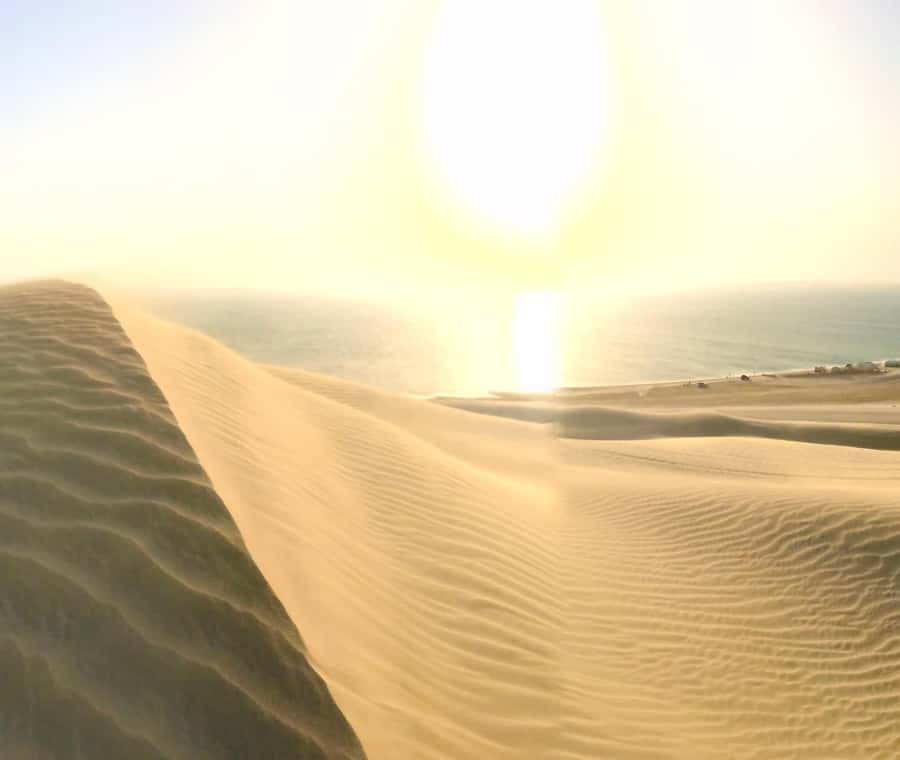 Relax Desert Safari, Sand Dune Bashing (Private Safari) - Swimming beside dunes and blue water