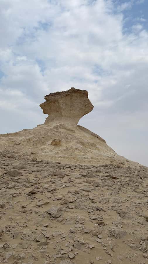 West Qatar tour to Richard Sierra sculpture,Umbrella Rock - Richard Serra’s East-West/West-East sculpture